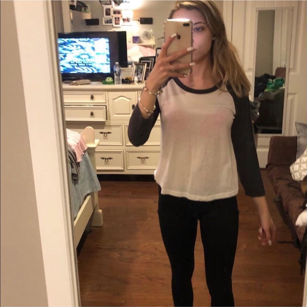 cute with a nude bra or bralette! 3/4 sleeves